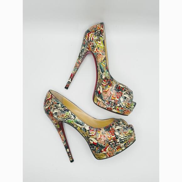 Christian Louboutin Multicolor 140 Palais Python Faience Lucido Pumps size 37 - Picture 2 of 11